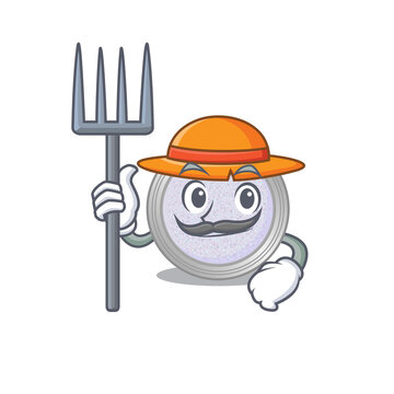 Glitter eyeshadow mascot design working as a Farmer wearing a hat