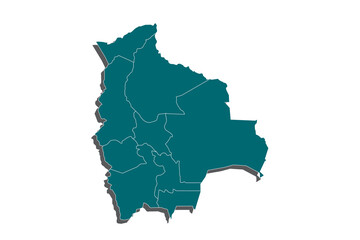 bolivia map - blue pastel graphic background