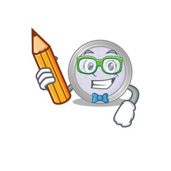 A clever student glitter eyeshadow cartoon character study at home