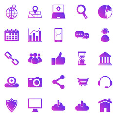 SEO gradient icons on white background