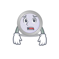 Cartoon design style of glitter eyeshadow having worried face