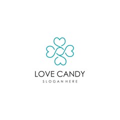 beauty candy logo illustration, icon, love, sweet, clean, line art, child, like