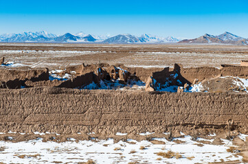 It's Panorama of an abandoned village in Iran, province of Isfahan