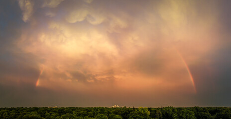 Double Rainbow over Minneapolis, Minnesota