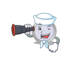 A cartoon picture of glitter eyeshadow Sailor using binocular