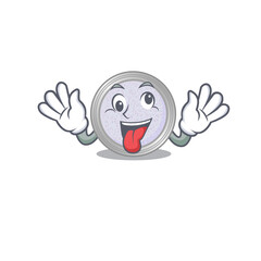 A mascot design of glitter eyeshadow having a funny crazy face
