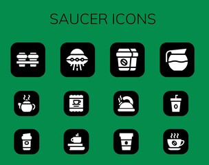 Modern Simple Set of saucer Vector filled Icons