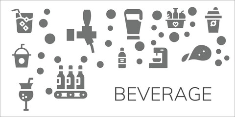 beverage icon set