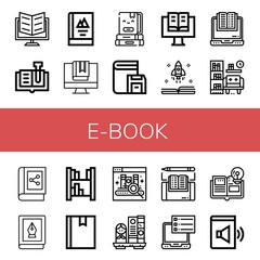 Set of e-book icons