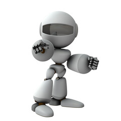 Naklejka premium 真正面からこちらを指さすロボット