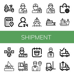 shipment simple icons set