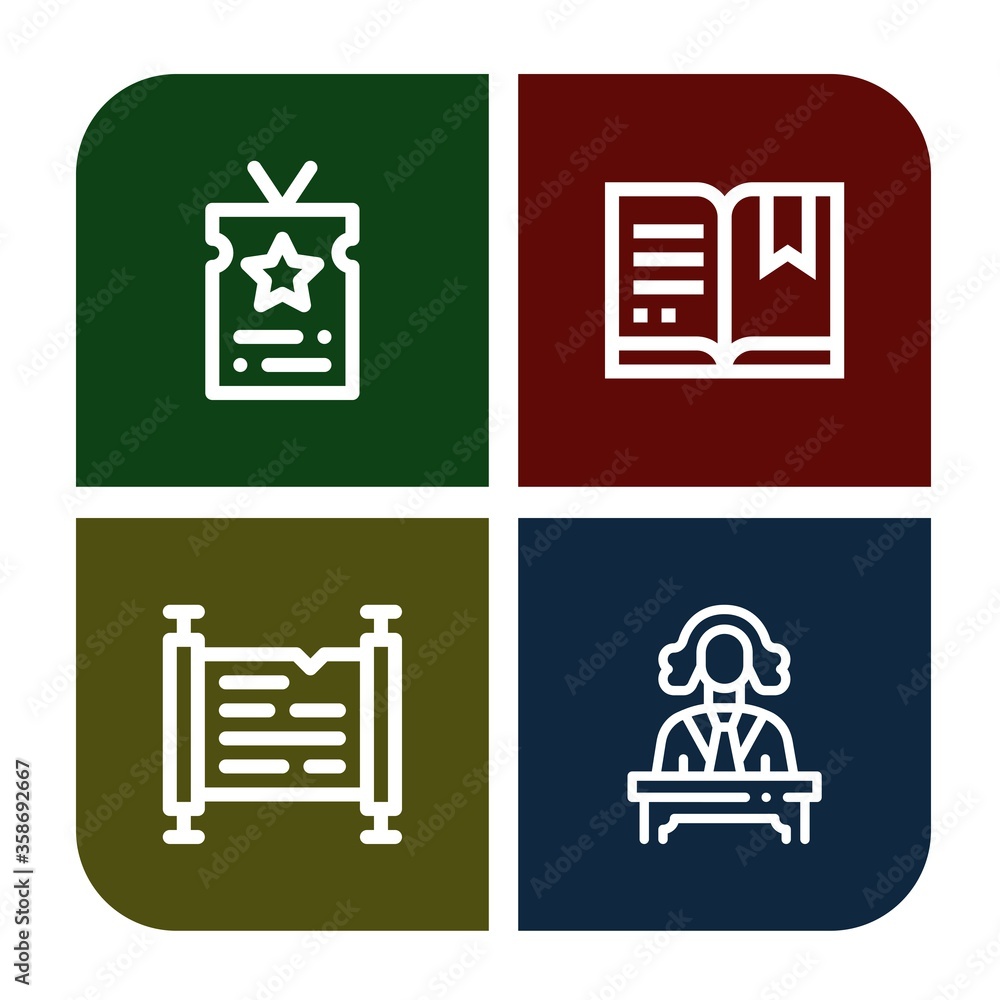 Poster certificate icon set