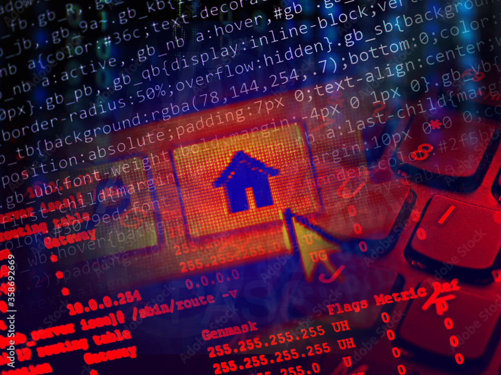 Poster house icon and cursor. macro image.