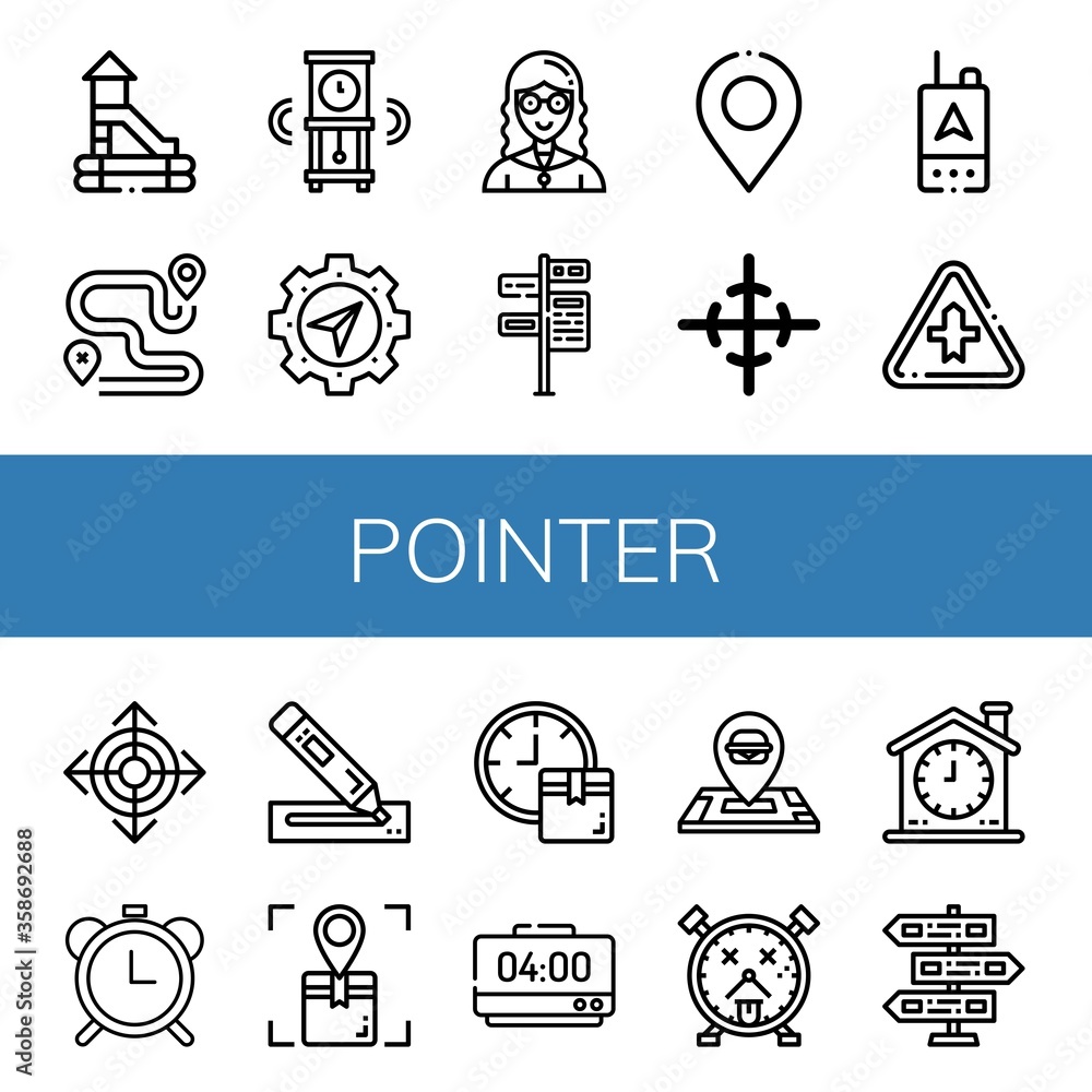 Poster set of pointer icons