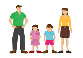 Illustration of a family of four.