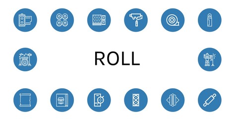 roll simple icons set