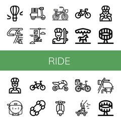 ride simple icons set