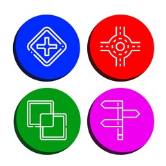 crossroad icon set