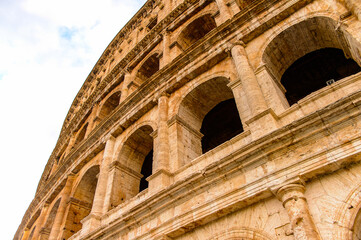 It's Colosseum or Coliseum in the evening, Rome, Italy. One of the main touristic destinations in...