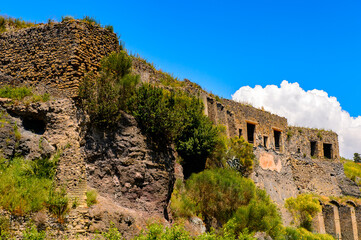Fototapeta premium It's Ruins of Pompeii, an ancient Roman town destroyed by the volcano Vesuvius. UNESCO World Heritage site