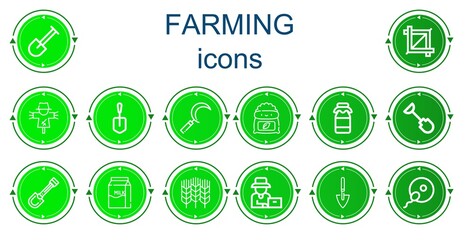 Editable 14 farming icons for web and mobile