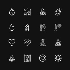 Editable 16 passion icons for web and mobile