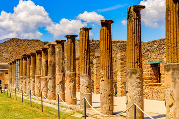 It's Pompeii, an ancient Roman town destroyed by the volcano Vesuvius. UNESCO World Heritage site
