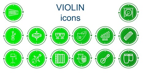 Editable 14 violin icons for web and mobile