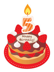 Birthday cake chocolate cream 5 years old