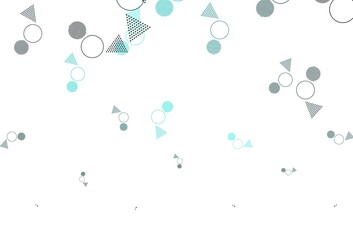 Light Blue, Green vector background with triangles, circles.