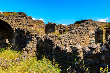 It's RUins of Pompeii, an ancient Roman town destroyed by the volcano Vesuvius. UNESCO World Heritage site