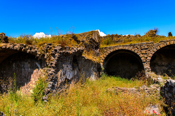 It's RUins of Pompeii, an ancient Roman town destroyed by the volcano Vesuvius. UNESCO World...