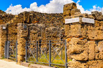 It's Pompeii, an ancient Roman town destroyed by the volcano Vesuvius. UNESCO World Heritage site
