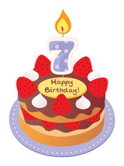 Birthday cake chocolate cream 7 years old