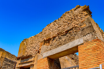 It's Destroyed architecture of Pompeii, an ancient Roman town destroyed by the volcano Vesuvius....