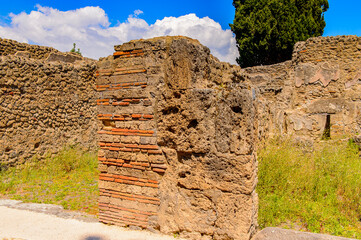 It's Destroyed architecture of Pompeii, an ancient Roman town destroyed by the volcano Vesuvius....