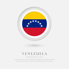 Abstract happy independence day of Venezuela country with country flag in circle greeting background