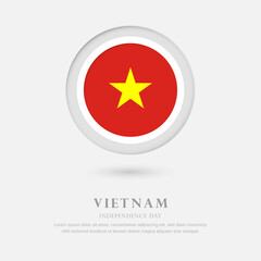 Abstract happy independence day of Vietnam country with country flag in circle greeting background