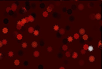 Light Red vector cover with beautiful snowflakes.