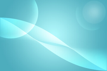 blue background with bokeh and white wave lines.