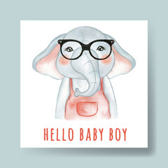 Cute elephant baby wear glasses decoration nursery
