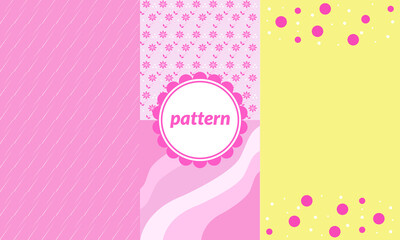 Cute pattern pink yellow vector background