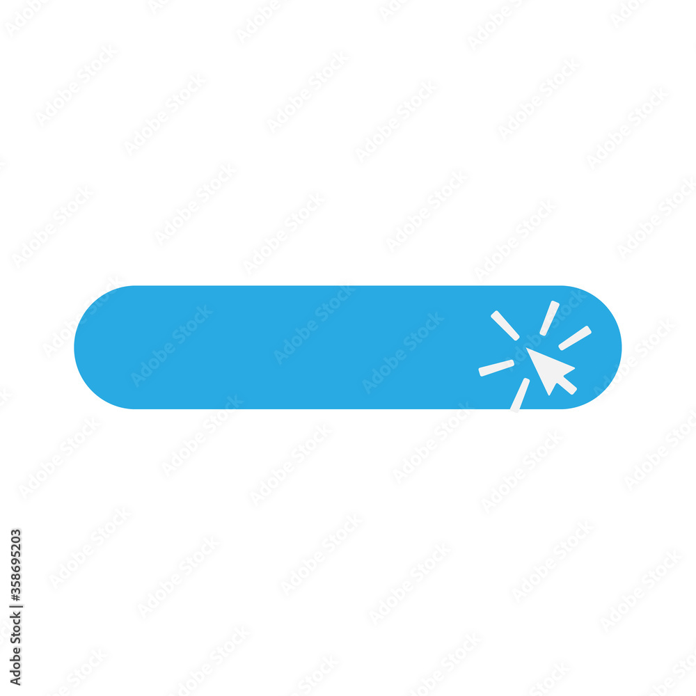 Aufkleber click blank button with arrow pointer clicking icon.