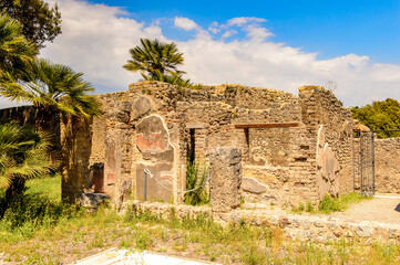 It's RUins of Pompeii, an ancient Roman town destroyed by the volcano Vesuvius. UNESCO World Heritage site