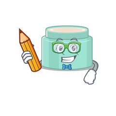 Fototapeta premium A clever student lipbalm cartoon character study at home