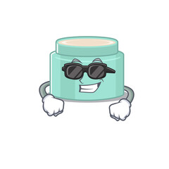 cartoon character of lipbalm wearing classy black glasses