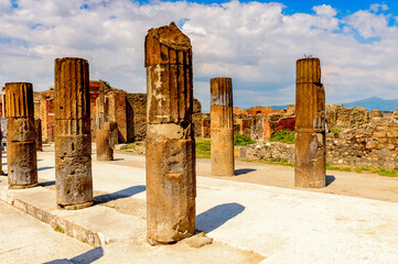 It's RUins of Pompeii, an ancient Roman town destroyed by the volcano Vesuvius. UNESCO World...