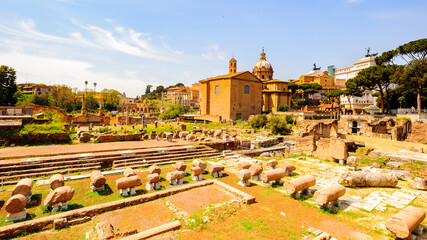 Fototapeta na wymiar Roman forum ruins, Rome, Italy