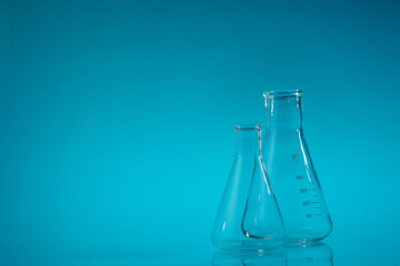 Chemical vessels. Glass flasks. Laboratory utensil.