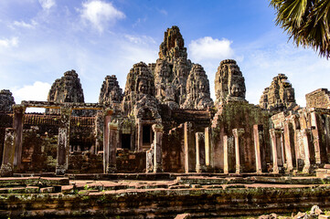 It's Part of Bayon, Khmer temple at Angkor in Cambodia. Official state temple of the Mahayana Buddhist King Jayavarman VII